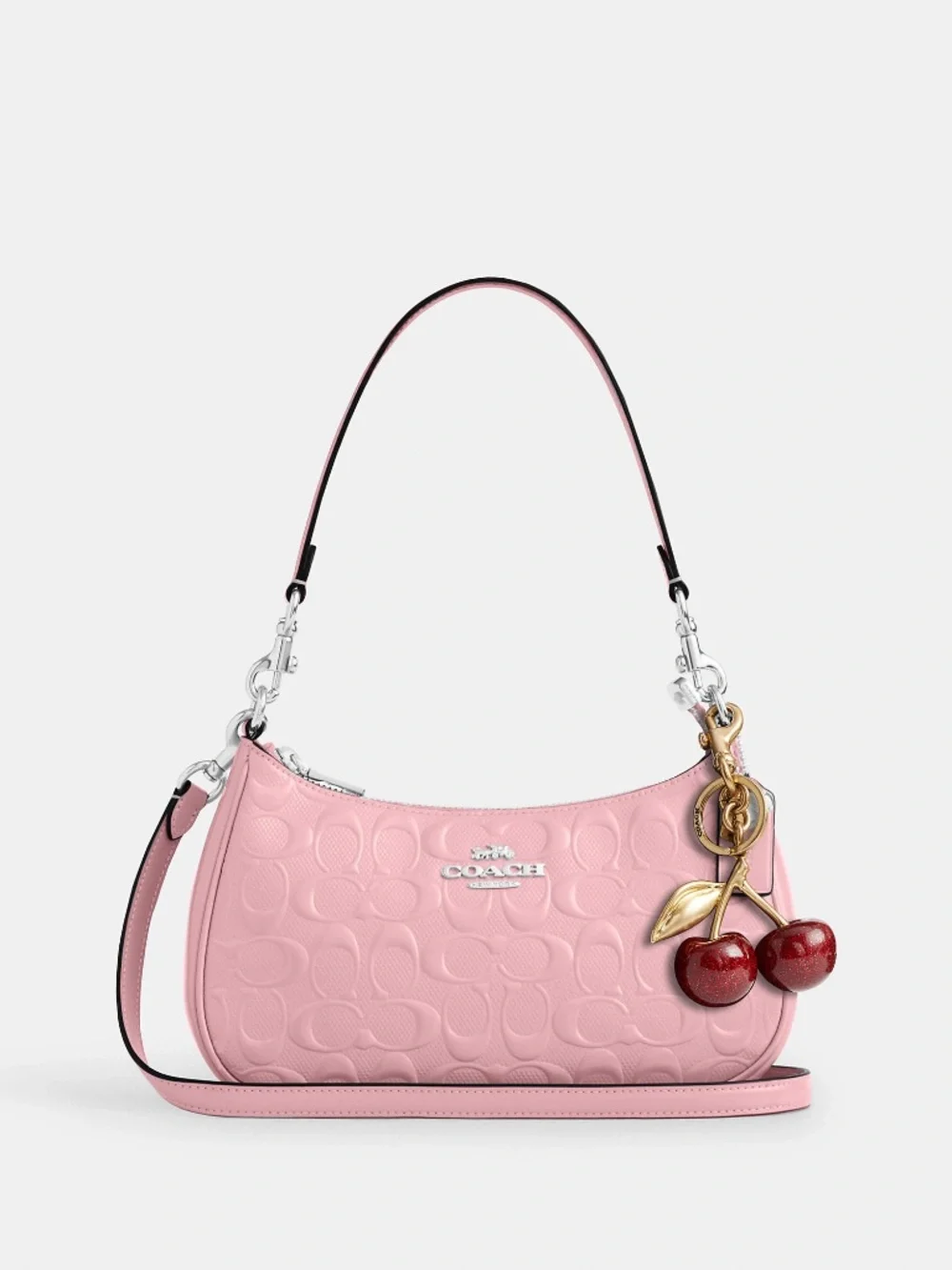 NWT Coach Outlet Teri Shoulder Bag In Signature Leather With Heart Charm - Picture 3 of 7